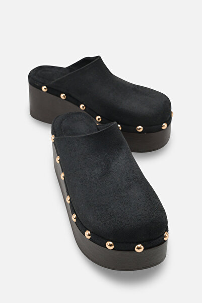 Solo Bag Papuci Sabo pentru femei, din piele intoarsa, cu detaliu cu capse la...