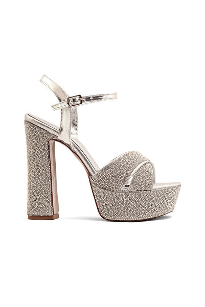 Mamito Ayakkabı RSD 22010 Обувки на платформа с дебел ток и каменна декорация