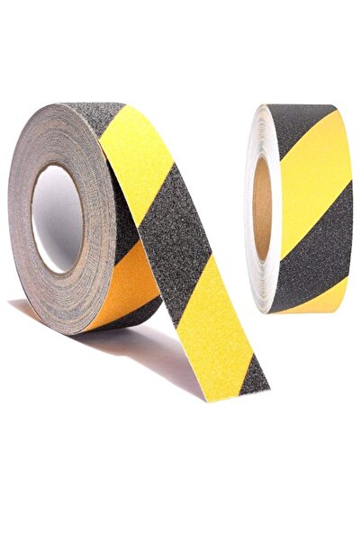 bibant sarı-siyah Merdiven Ve Zemin Kaydırmaz Kaymaz Bant 25mm X 25Mt