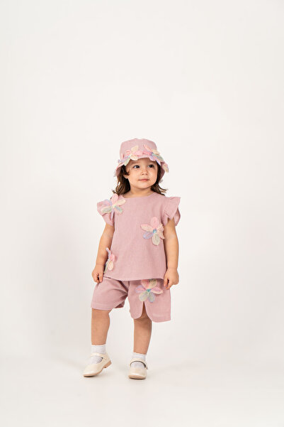 JNF kids Baby Girl Summer Set with Floral Figures and Stylish Hat as a Gift