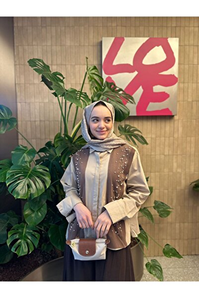 RECEP AYDIN Shirt with Pearl and Tricoted Details