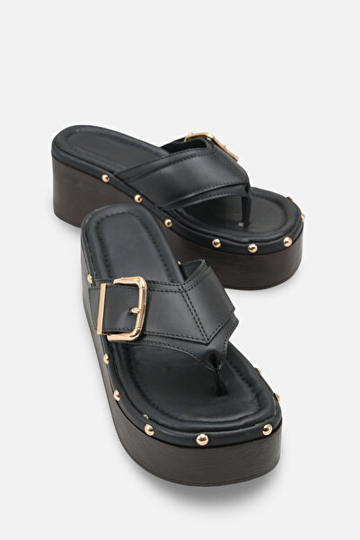 Solo Bag Women's Suede Flip-Flops with Buckle Detail, Padded Sole, Daily Comf...