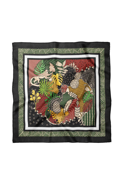 Sultan İpek Artistic Patterned Scarf / Bandana 50X50Cm