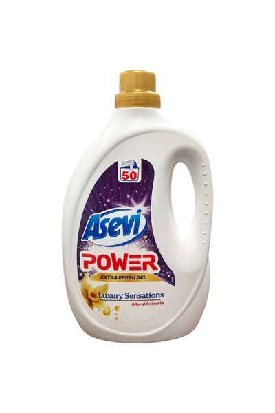 ASEVI Detergent concentrat pentru rufe, Gel Power Luxury 2.5 L, 50 spălări