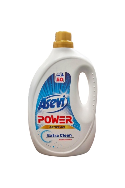 ASEVI Detergent concentrat pentru rufe, Gel Power Extra Clean 2.5 L, 50 spălări