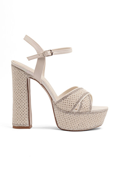 Mamito Ayakkabı RSD 22010 Обувки на платформа с дебел ток и каменна декорация