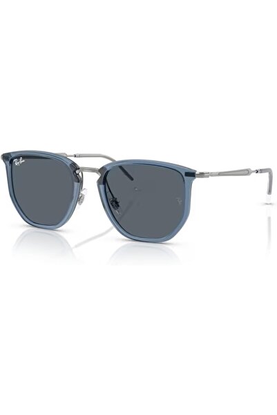 Ray-Ban RB4451 6803R5 Irregular Geometric Sunglass, Transparent Blue Size 53mm