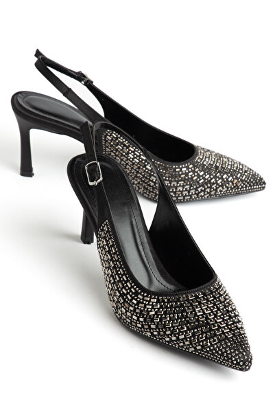 Sabella Moda Women's Stone Detailed Daily Comfortable Open Back Fabric Evenin...