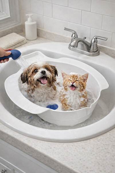 ZARİF FIRSAT Pet Yıkama Küveti Tahliye Kapaklı Köpek Kedi Banyo Küveti Küçük ...