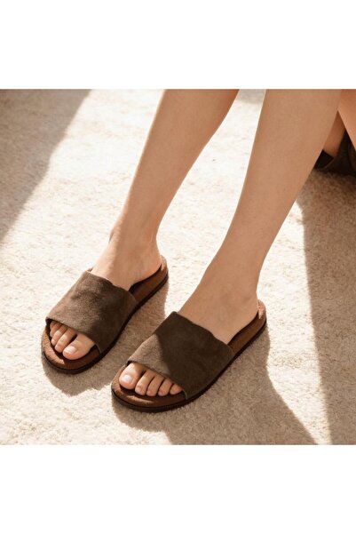 Tmall Women's Casual Slippers, Genuine Leather, PD1103, Brown