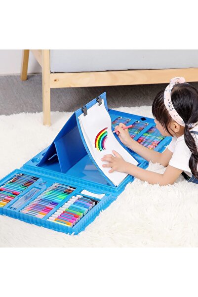 OBIXO مجموعة فنية محمولة 208 قطعة للرسم والتلوين، هدايا للأطفال والفتيات والف...