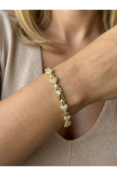 İNN JEWELLERY سوار Xuping مضاد للتشويه ومضاد للحساسية على شكل قلب (ضمان المست...