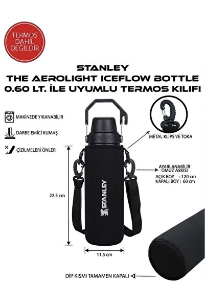 Safir Kamp Stanleye The Aerolight Bottle 0.60 Lt ile Uyumlu Omuz Askılı Kılıf