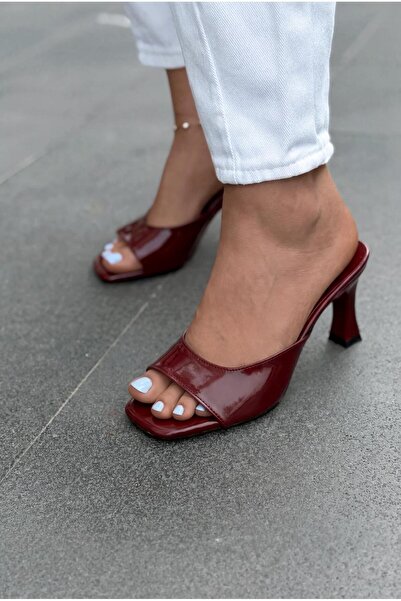 I Love Shoes Arinor Heeled Slippers Burgundy Patent Leather