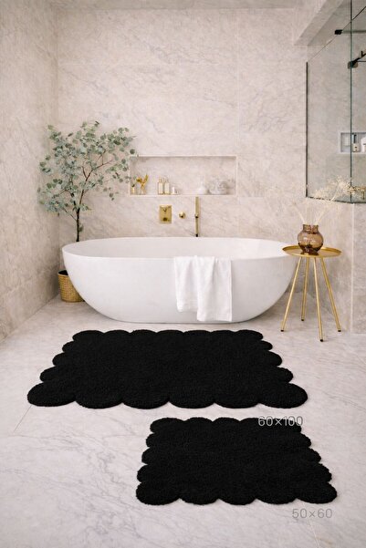SOFT DECOR Decorative Non-Slip Base Daisy Cut Bathroom Mat, Toilet Set, 60X10...