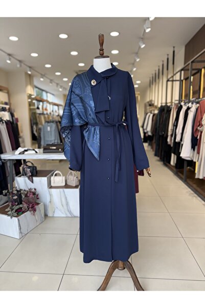 Zühre Broş Detaylı Lacivert Giy Çık 0391