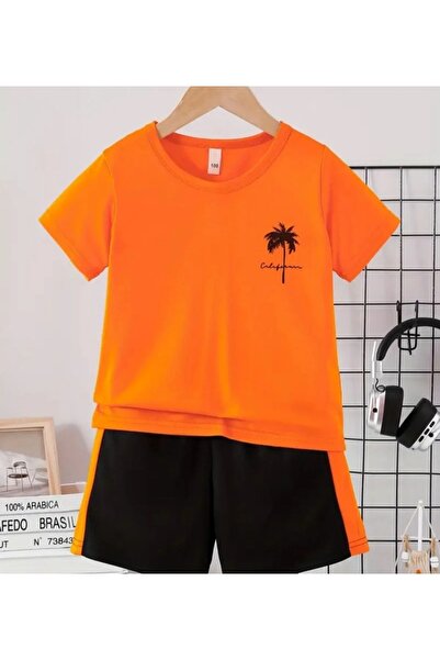 Kids Καλοκαιρινό παιδικό σετ δύο τεμαχίων με στάμπα φοίνικα Καλιφόρνιας