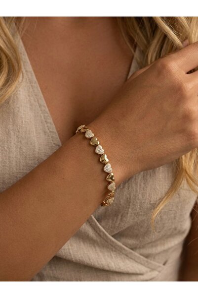 İNN JEWELLERY سوار Xuping مضاد للتشويه ومضاد للحساسية على شكل قلب (ضمان المست...