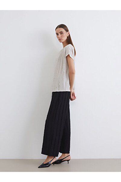 LC Waikiki Esvab • Modern & Distinctive Women's Textured Pants with Waist Cord