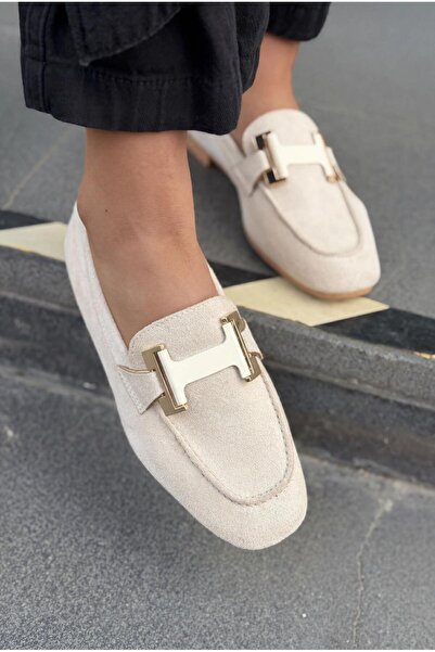 I Love Shoes Дамски мокасини Елара, бежов велур
