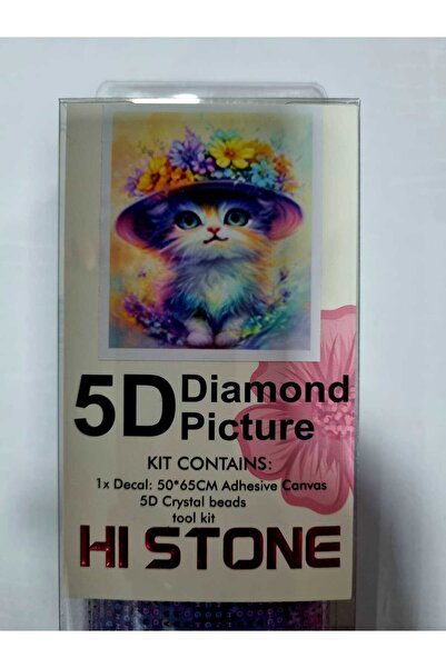Hobiline Hı Stone 5d Elmas Boncuk Taş Işleme Mozaik Goblen Kit 50x65 Cm ÇİÇEK...
