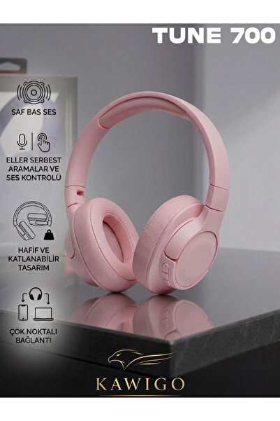 kawigo KW 700 Pembe Wireless Bluetooth Kulak Üstü Kulaklık