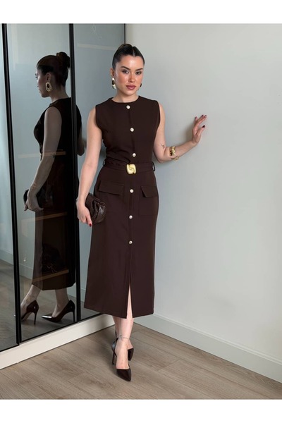 ROUPAS COLLECTİON Cep Detay Zarafet Elbise