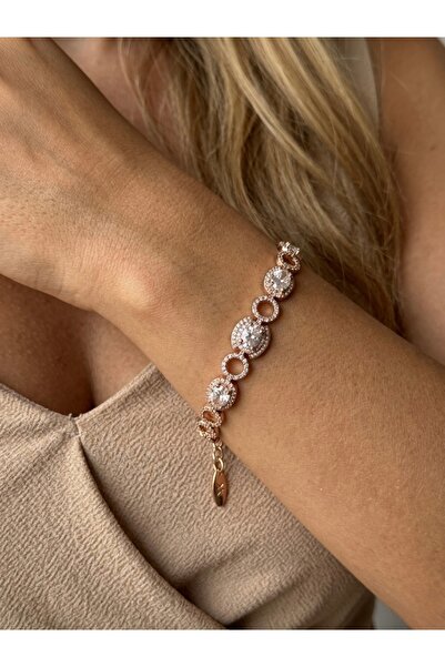 İNN JEWELLERY سوار Xuping مضاد للصدأ ومضاد للحساسية بلون الذهب الوردي مع شكل ...