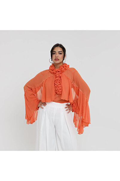 2TRENDY Loose-Fitting Blouse with Fluttering Sleeves and Ruffles