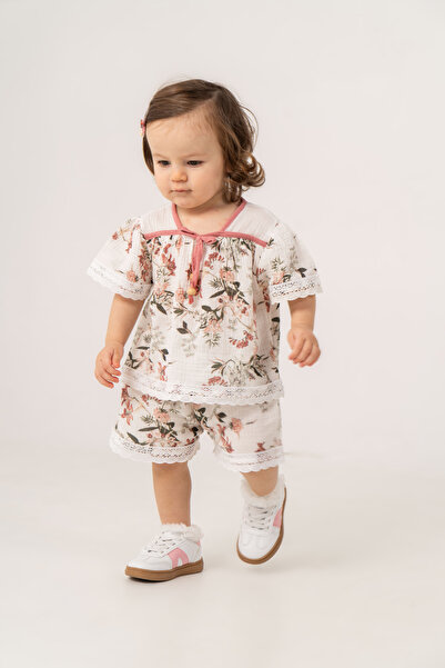 JNF kids Baby Girl Summer Floral Patterned Muslin Set