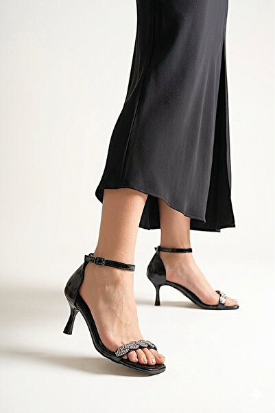 Gökhan Talay Audrey Flexible Soft Non-Slip Sole (4 cm) Black Patent Leather T...