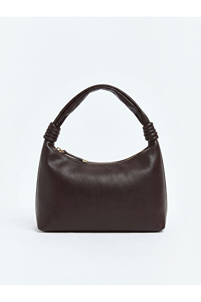 LC Waikiki Γυναικεία τσάντα ώμου καφέ δερμάτινη εμφάνιση