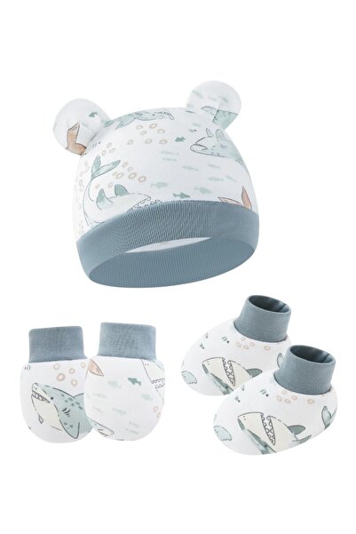 Bambimici مجموعة قبعة وقفازات وجوارب مريحة للأطفال - متعددة الألوان - من 0 أش...