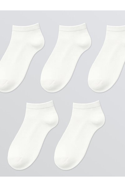 LC Waikiki White Women's Plain Booties Socks 5-Pack