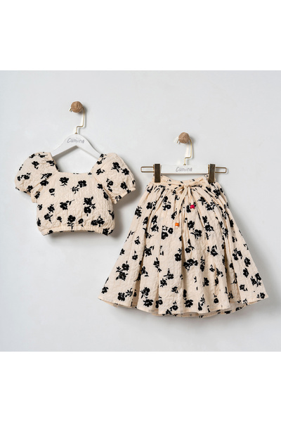 Cumino طقم تنورة وبلوزة طبيعية للفتيات