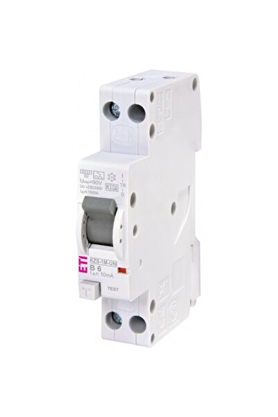 Eti Differential RCBO Type A, Eti, B6, 10mA, 1 Module, 240V, 6kA