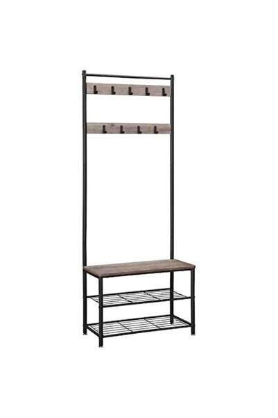 OEM Coat Rack with Bench and Shoe Holder Model Spears, Beige/Black