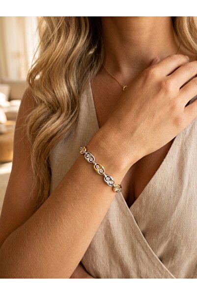 İNN JEWELLERY سوار فولاذي مضاد للصدأ ومضاد للحساسية مع تصميم سلسلة