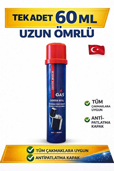 Silver Match Çakmak Gazı 60 ML – Universal Dolum Gazı – Tüm Çakmaklarla Uyuml...