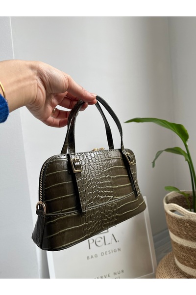 PelA bagdesign Mera Kadın El Çantası Omuz Askılı Haki