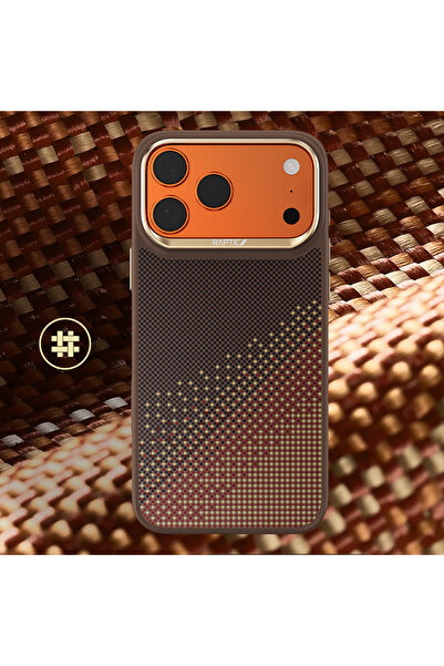 Raptic iPhone 17 Pro Max Uyumlu Kılıf M-safe Özellikli Aramid Dual Serenity Serisi Kapak Kahverengi
