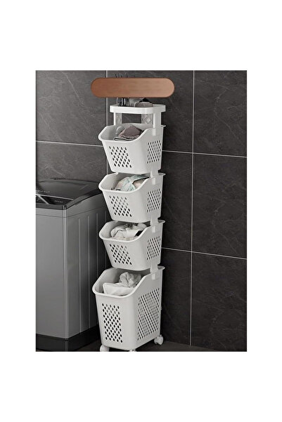 KEKE Modern 4 Layers Storage Organizer with Wheels And Storage Table
