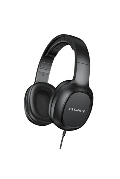 AWEI Căști GM6 cu fir, circumaurale, cu microfon, mufă jack de 3,5 mm, negre