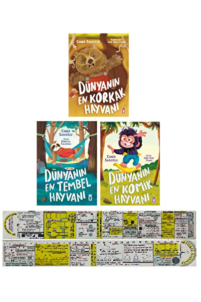 Timaş Çocuk Dünyanın En Korkak-En Komik-En Tembel Hayvanı 3 Kitap Set Caner S...