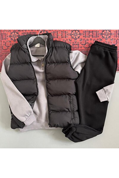 WENMİNG Men's 3 Threaded Tracksuit Set with Button Collar Vest, 3-Piece Full ...