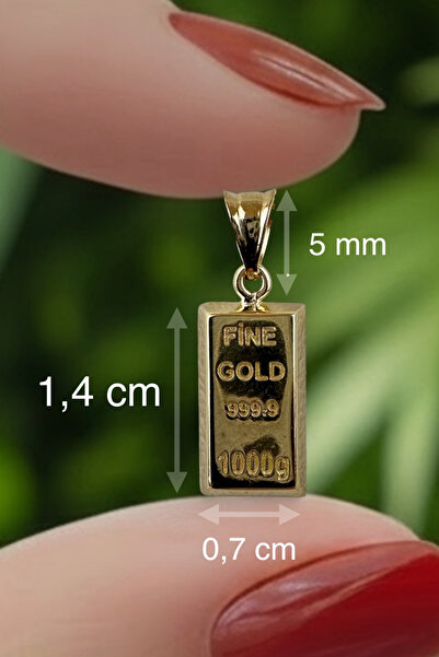 K KRAFTIVA JEWELRY 1 gr (GRAM) Külçe Kolye Ucu 14 Ayar Altın