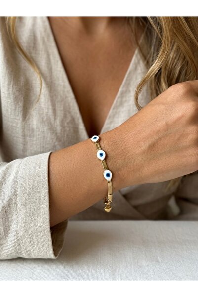 İNN JEWELLERY Steel Bracelet Anti-Tarnish Anti-Allergic Eye Figure (2 Years I...