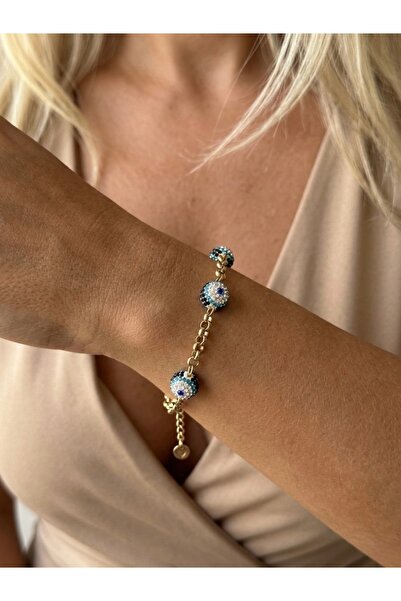 İNN JEWELLERY سوار فولاذي غير مشوه ومضاد للحساسية مع شكل عين (ضمان المستورد ل...