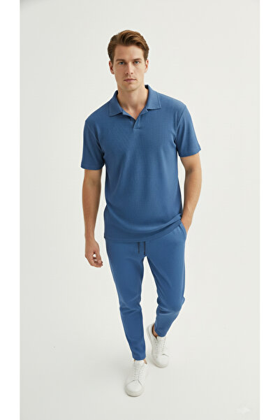 Fifty Color Premium Unisex Corduroy Polo Collar T-Shirt and Sweatpants Set