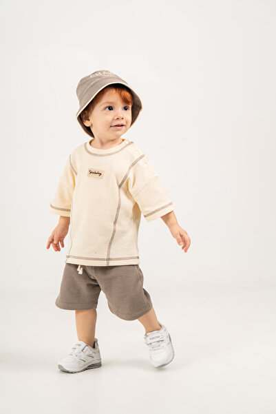 JNF kids Baby Boy Summer Waffle Stretchy Fabric T-Shirt Shorts Casual Set wit...